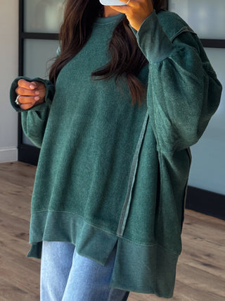 Out + About Brushed Knit Pullover | Pine
