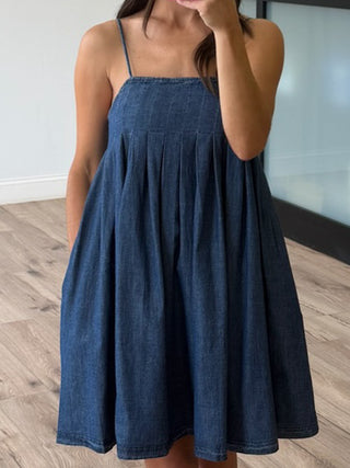 Katerina Pintuck Chambray Dress