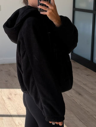 Everywhere Fleece Half-Zip Hoodie | Black
