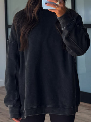Oak Park Mineral Wash Pullover | Washed Black