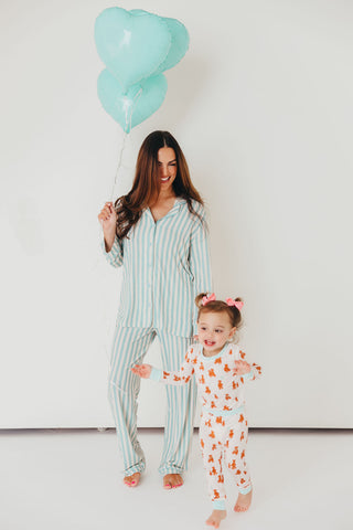 Candy Stripe Pajama Set | Blue | +Plus Available