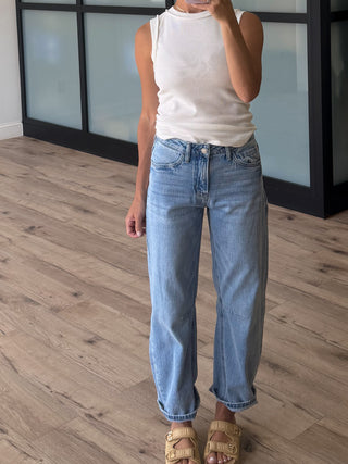 Exposed Seam Ribbed Tank | White