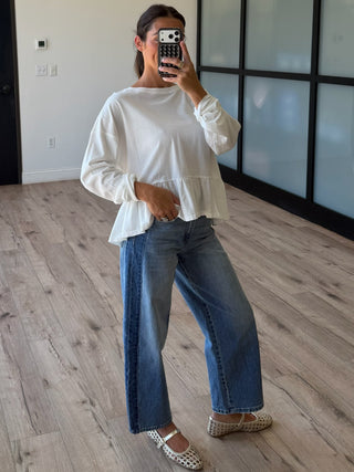 Gigi Peplum Long Sleeve Top
