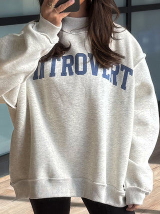 "INTROVERT/EXTROVERT" Mock Neck Sweatshirt