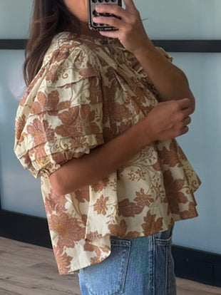 Copacabana Puff Sleeve Blouse | Desert Bloom