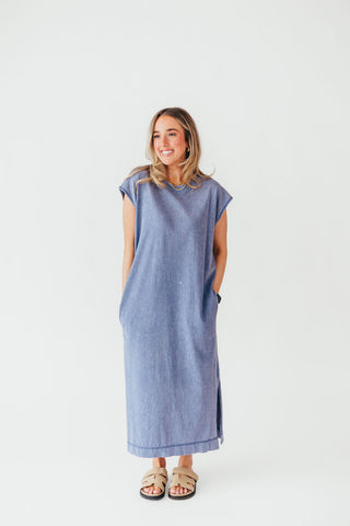 On The Go Midi Dress | Dusty Indigo