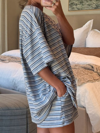 Jovi Waffle Knit Tee + Shorts Set | Greystone | +Plus Available
