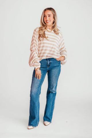 Juniper Stripe Knit Sweater | Taupe | +Plus Available