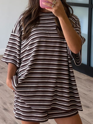 Jovi Waffle Knit Tee + Shorts Set | Brownie Mix | +Plus Available | PREORDER