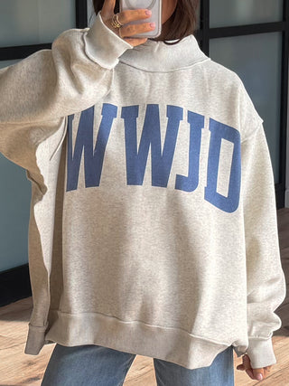 "WWJD/AMEN" Mock Neck Sweatshirt