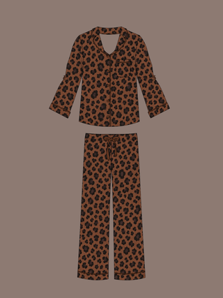 Leopard Women's Ribbed Pant Set | +Plus Available