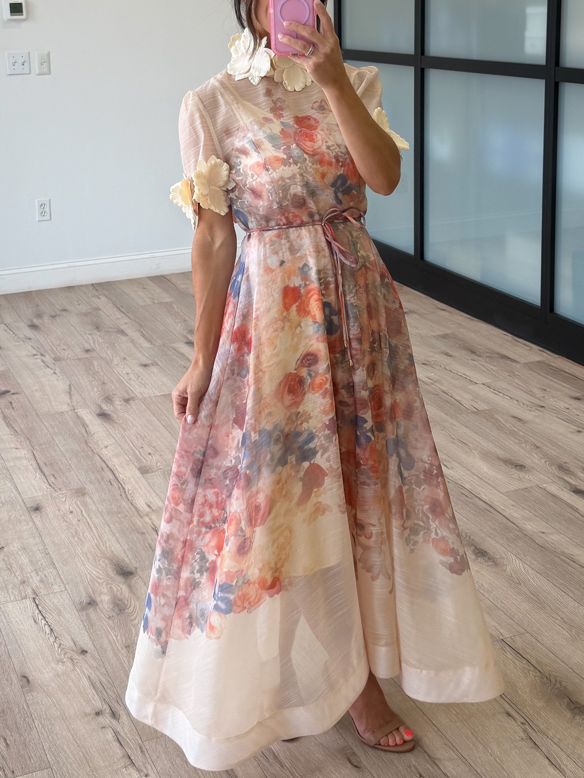 maison maxi dress Maison Tara Women's Off The Shoulder Printed Maxi Dress