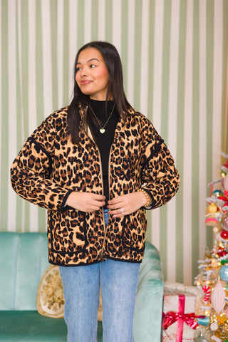 All Out Leopard Quilted Jacket | +Plus Available