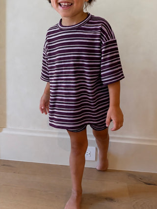 Tiny Jovi Waffle Knit Set | Plum