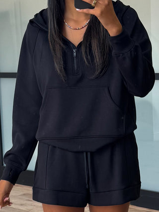 Activate Quarter Zip Hoodie | Black | +Plus Available | RESTOCK