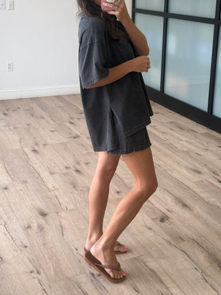 Field Day Tee + Shorts Set | Washed Black