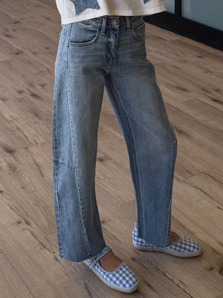Sud Raw Hem Barrel Jeans