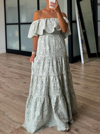 Monet Eyelet Maxi Dress | Sage