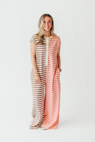 Lia Stripe Jumpsuit | Neapolitan | +Plus Available