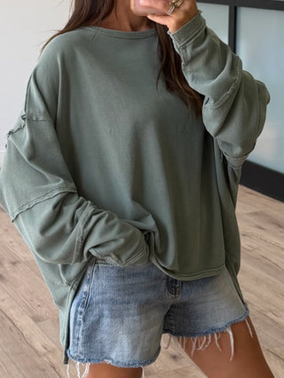 Wave Catcher Oversized Top | Evergreen