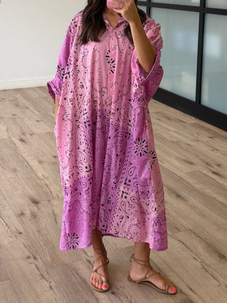 Paisley Heatwave Button-Front Maxi