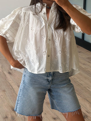 Copacabana Puff Sleeve Blouse | White Willow | RESTOCK
