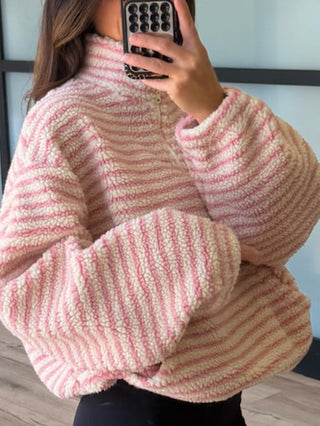 Daxton Sherpa Half-Zip Pullover | Blush