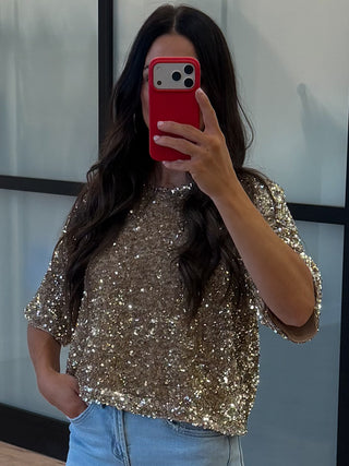 All The Shine Sequin Top