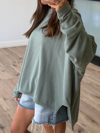 Wave Catcher Oversized Top | Evergreen