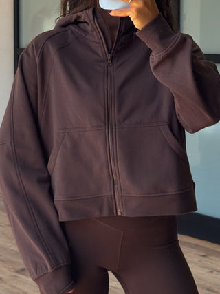 Accolade Zip-Up Hoodie | Espresso