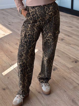 Untamed Printed Cargo Jeans | Leopard