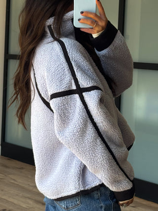 Kota Sherpa Bomber Pullover | Periwinkle