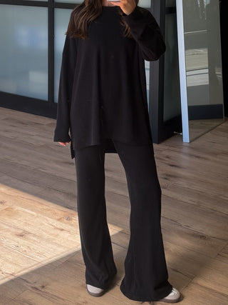 Always Cozy Ribbed Set | Black | +Plus Available