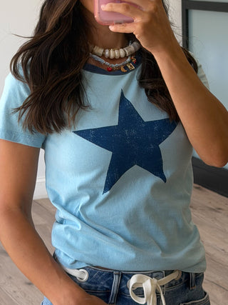 Stellar Vibes Vintage Tee | Blue