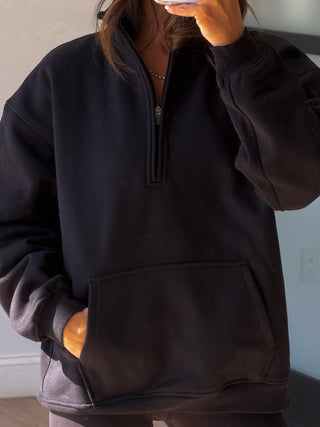 Warmup Quarter-Zip Pullover | Black