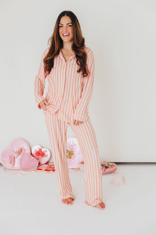 Candy Stripe Pajama Set | Pink | +Plus Available