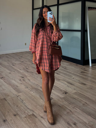 Stone Cliff Plaid Tunic | Clay | +Plus Available | RESTOCK