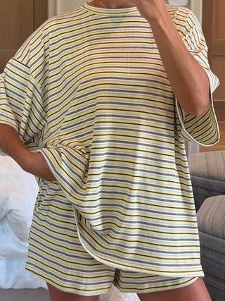 Jovi Ribbed Knit Tee + Shorts Set | Mellow Yellow | +Plus Available