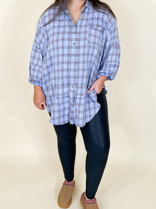 Stone Cliff Plaid Tunic | Peri Blue | +Plus Available | RESTOCK