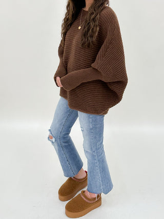 Harmony Ribbed Knit Sweater | Chocolate