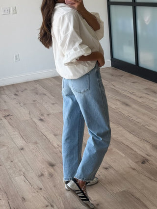 Priscilla Bubble Button-Down Top