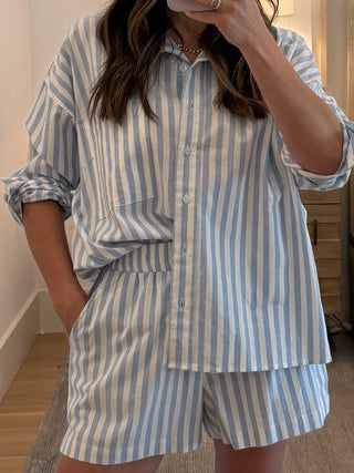Rian Stripe Button-Down | Sky Blue | RESTOCK