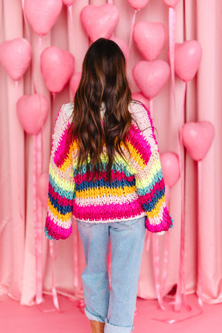 Wrapped In Color Stripe Cardigan