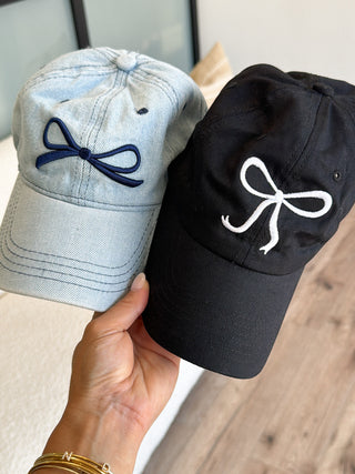 Embroidered Bow Baseball Cap | 6 Colors Available