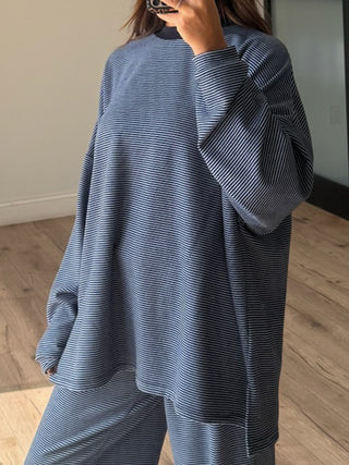 Just In Case Brush Knit Pullover | Blue Horizon