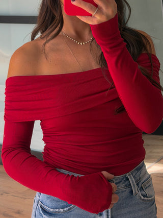 Ellery Off-The-Shoulder Bodysuit | Scarlet