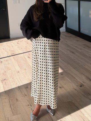 Skyler Ribbed Knit Sweater | Black