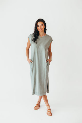 On The Go Midi Dress | Sage