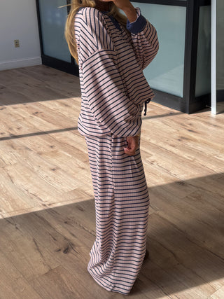 Blushin' Sailor Ribbed Contrast Top