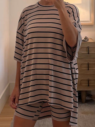 Novi Stripe Ribbed Tee + Shorts Set | 7 Colors Available | PREORDER